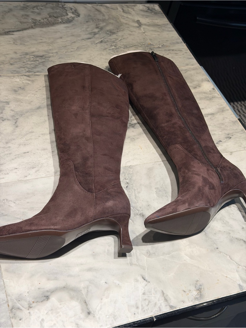 Naturalizer Deesha Women's Over-the-Knee Pointed Suede Boots - Brown 7M - Picture 5 of 9